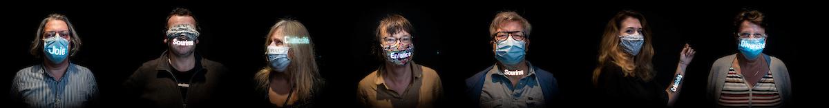 Série de portraits avec projections sur les visages